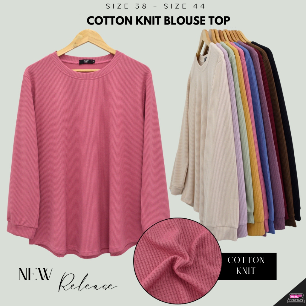 PPF 4553 38-44 Exclusive Cotton Rib Knit Long Blouse Blouse ironless Blouse Knited tshirt Muslimah Blouse Labuh