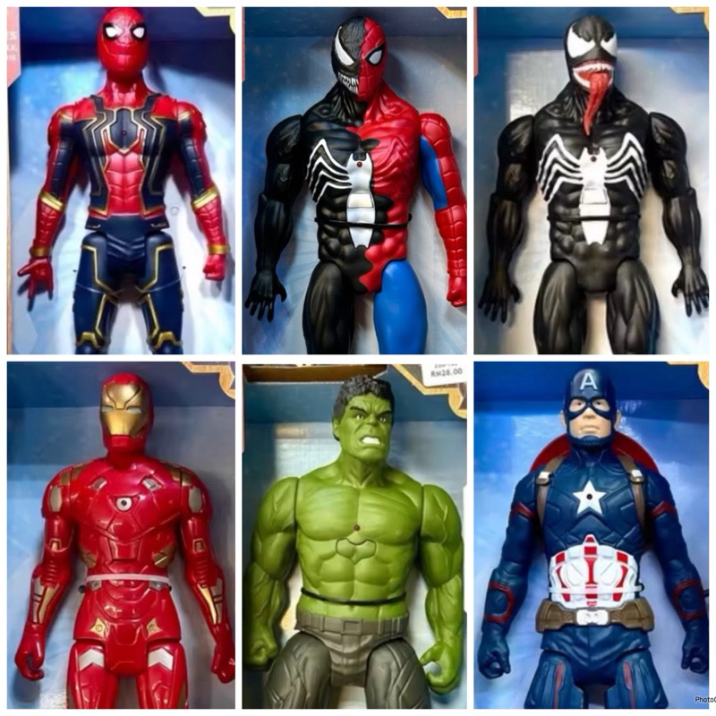 Big Spiderman Hulk Ironman Superman Carnage Venom Action Figure Hero Toy - Mainan Superhero Toys 30 cm