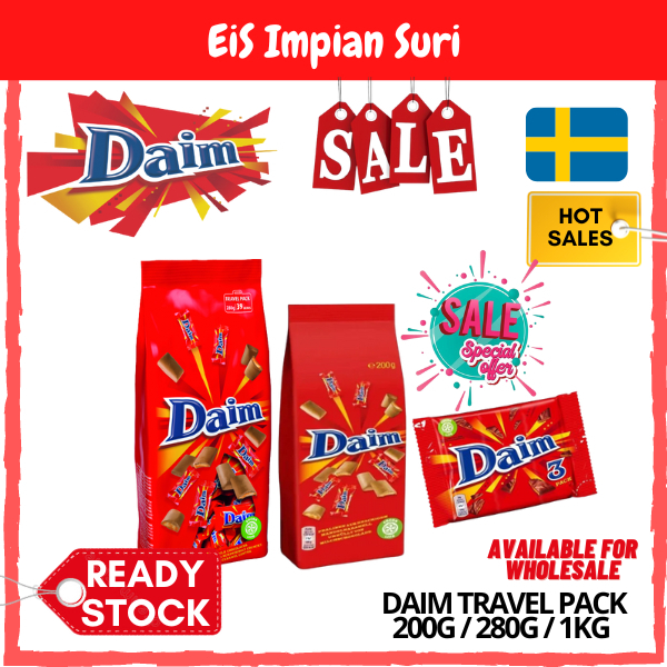 (Ready Stock!!) Daim Chocolate Minis Bag 280g / 200g / XXL 460g Coklat Daim Langkawi Daim Orange
