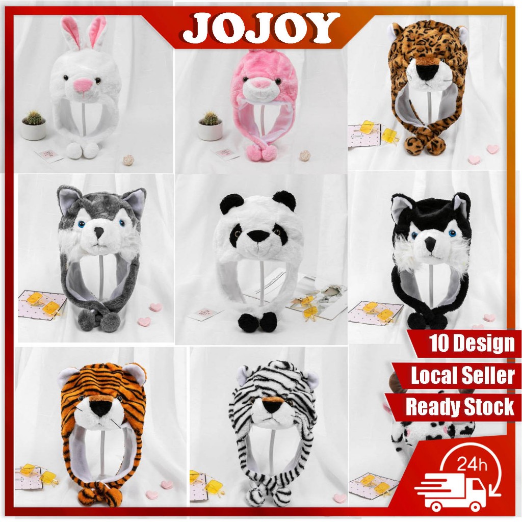 JOJOY Kinds Cold Weather Cartoon Soft Plush Animal Critter Winter Hat Fancy Dress Topi Musim Sejuk Makhluk Haiwan Mewah