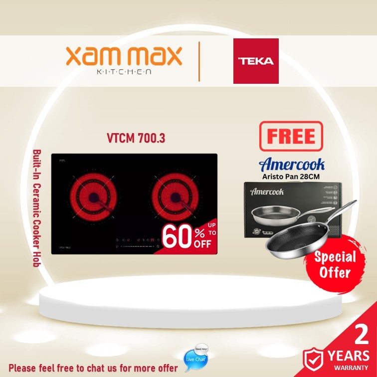 (PM For Details) TEKA VTCM 700.3 / VTCM700.3 - 3200W 2 Zones Ceramic Electric Cooker / Induction Cooker / Rinnai Hob