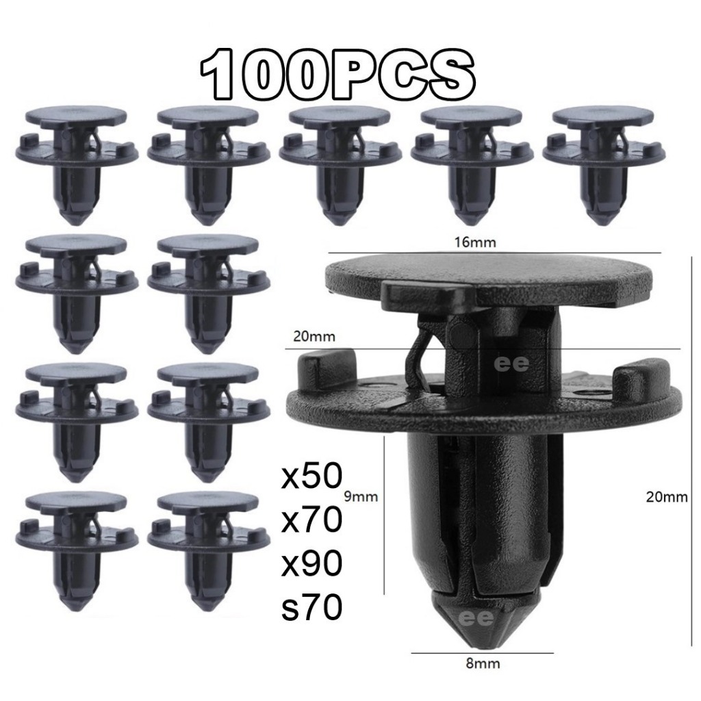 100PCS Klip Kereta Bumper X70 Engine Bay Cover Clip S70 Panel Bumper Clip X90 Car Bumper Fastener Clip X50