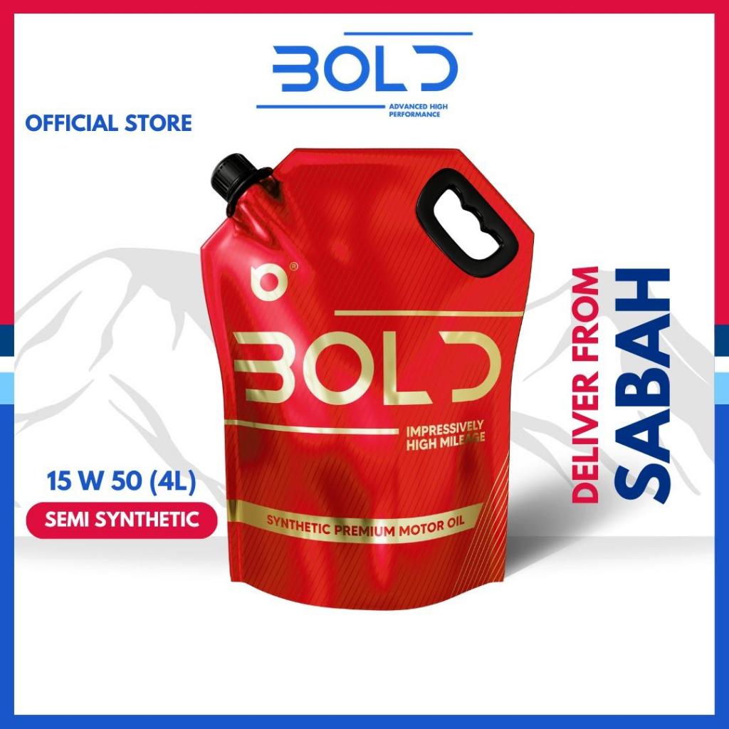 [SABAH] Bold 15w50 4L Semi Synthetic SN/ Engine Oil Minyak Hitam Kereta Motor Oil Proton Toyota BMW