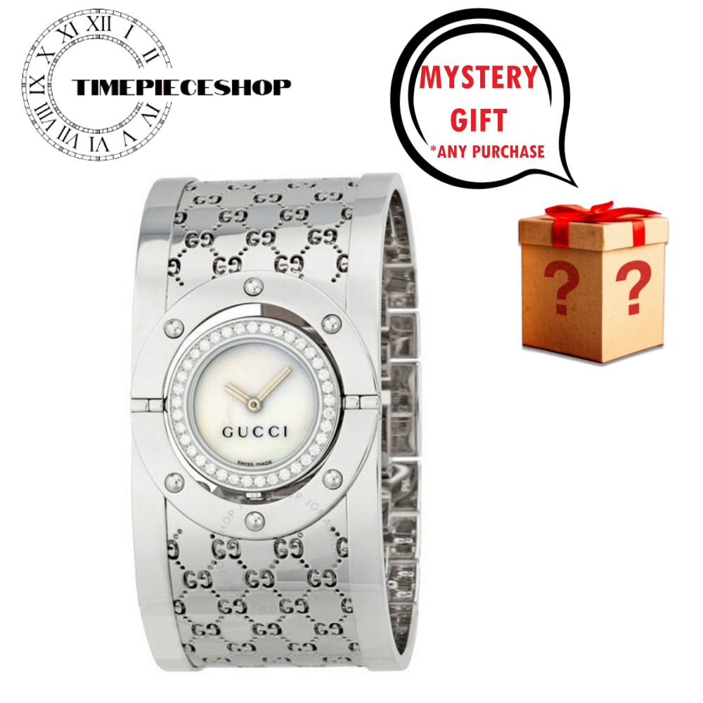 [Original] GUCCI 112 Twirl 37 Diamond Pave Women Watch YA112415 With Mystery Gift