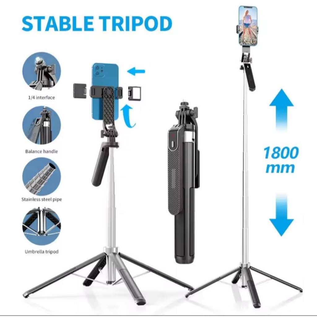 P180 Mini Selfie Stick Tripod Phone Stand 360 Degree Rotating Remote Control Selfie Live Stand