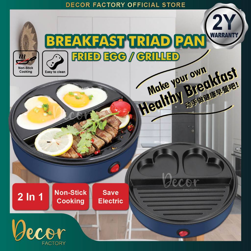 2 in 1 Breakfast Machine Frying Pan Fried Egg Burger Pan Waffle Sandwich Maker Pancake Maker Kuali Telur