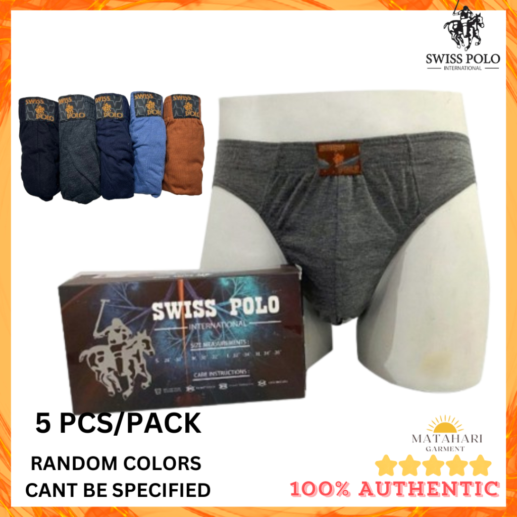 Swiss Polo 5pcs/box Men Comfort Cotton Briefs Underwear Spender Segi Tiga Seluar Dalam Lelaki Dewasa