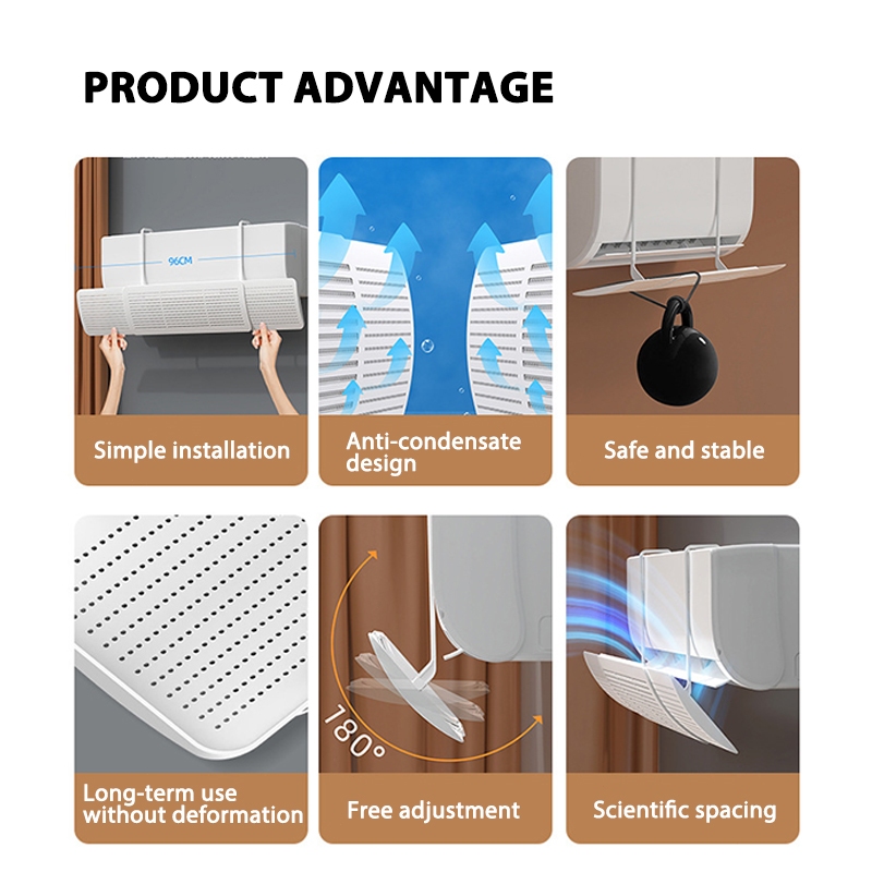 Adjustable Air Conditioner Windshield Prevent Direct Wind Air Baffle Block Aircon Deflector Alat Pesongan Udara