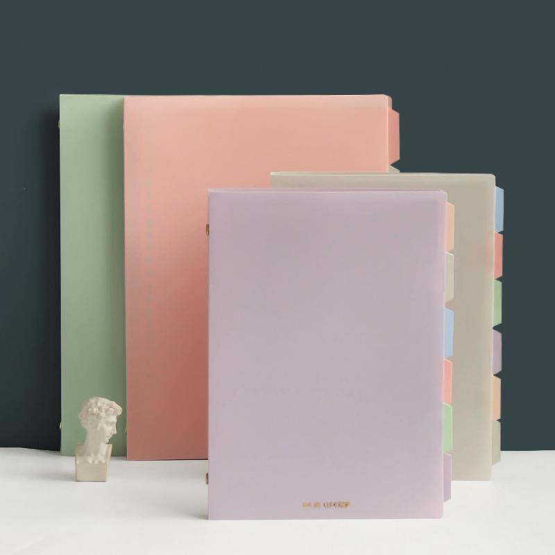 Morandi PP A5 B5 Loose-Leaf Notebook Cover Ring Binder Spiral Notebook with Inner, Index Divider