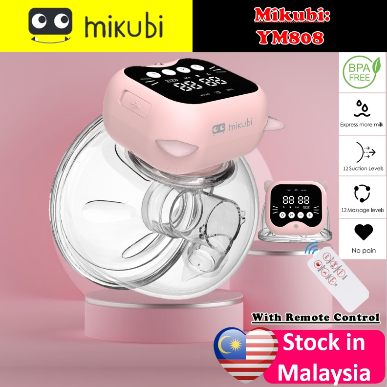 MIKUBI Wearable Breast Pump (LED) Single Electric Breast Pump / pam susu tanpa kawalan tangan