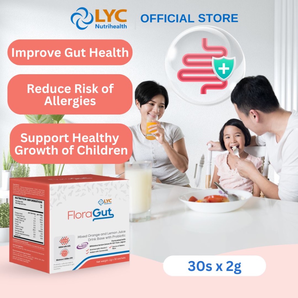 LYC Healthcare Flora Gut Probiotic Prebiotic Supplement Minuman Suplement 益生菌益生元 For Digestive Health/Immune