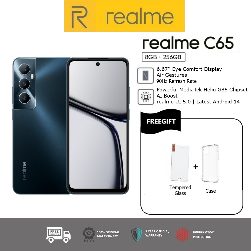 Realme C65 (8+8+256GB) | Smartphone 50MP Camera | 5000MAH Battery 1 Year Malaysia Warranty