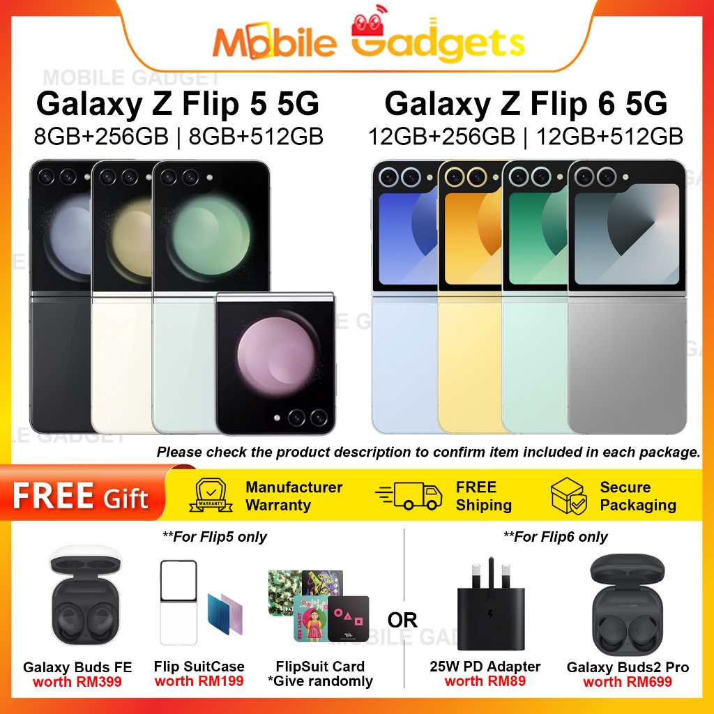 Samsung Galaxy Z Flip 5 5G / Galaxy Z Flip6 / Flip 6 5G [256GB / 512GB] | Original Malaysia New Set