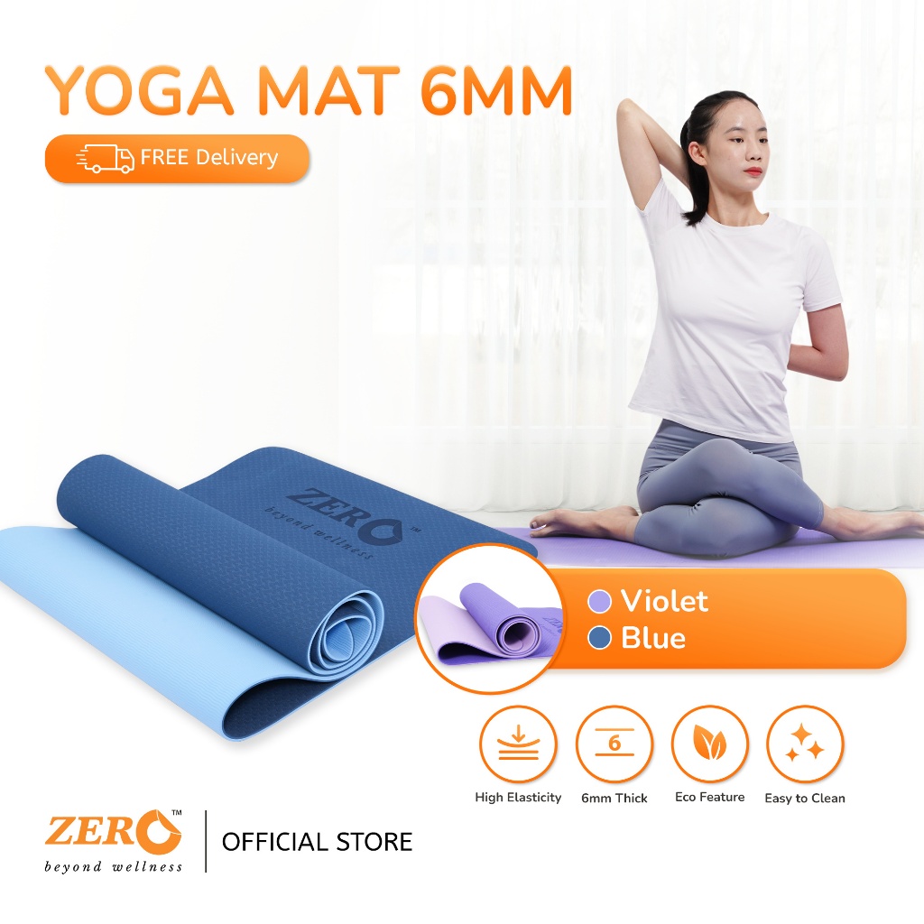 Zero Healthcare Yoga Mat 6mm Premium Essential TPE