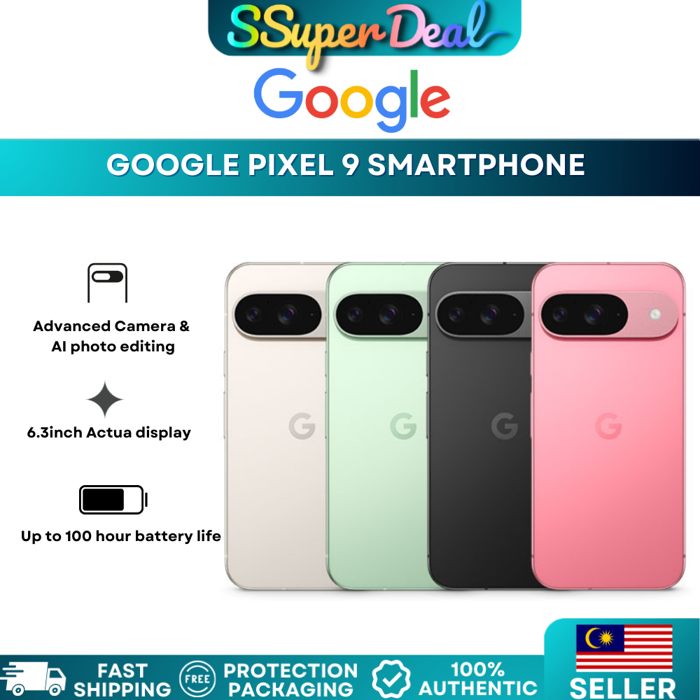 Google Pixel 9 Smart Phone Tensor G4 Gemini Ai 16GB RAM 128GB | 256GB 6.8" Actua OLED 120Hz Display NFC 5060 mAh