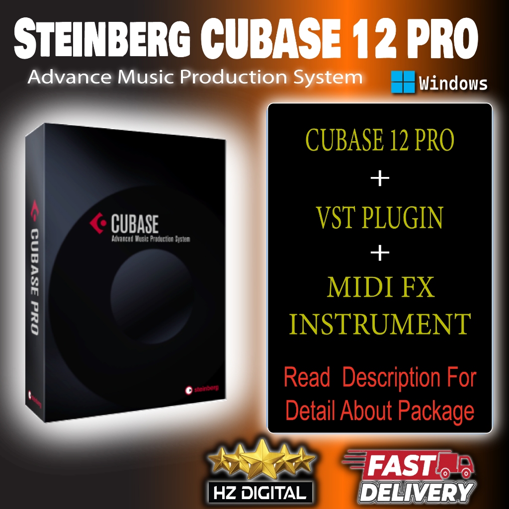 Steinberg Cubase 12 Pro DAW Music Producer Mixing Mastering Software with VST Plugin for Windows 64Bit