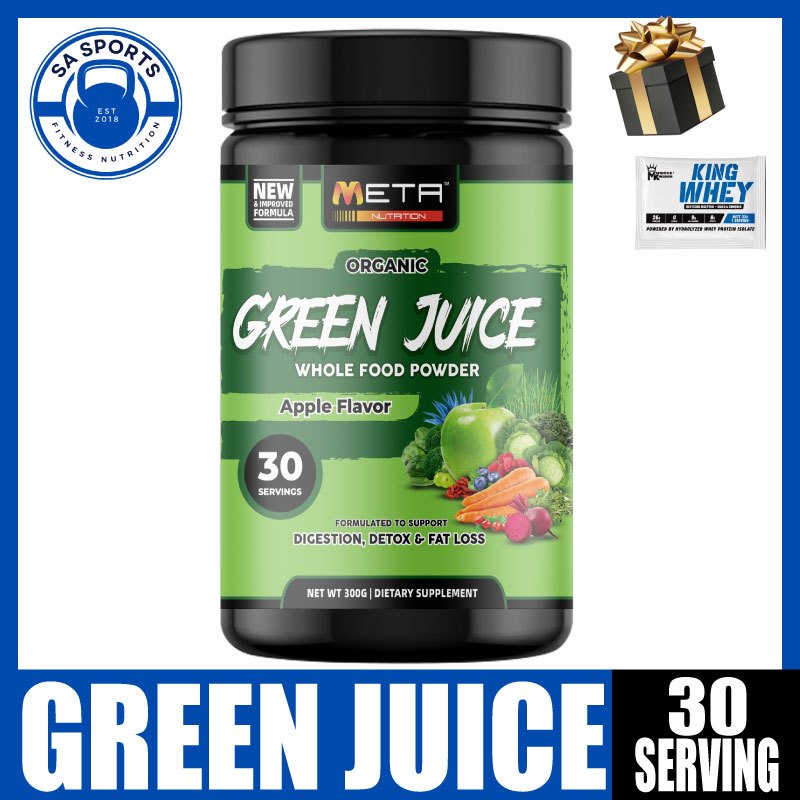 META Nutrition Organic Superfood Green Juice (Apple Flavor / 30 Serv) / Healthy Juice