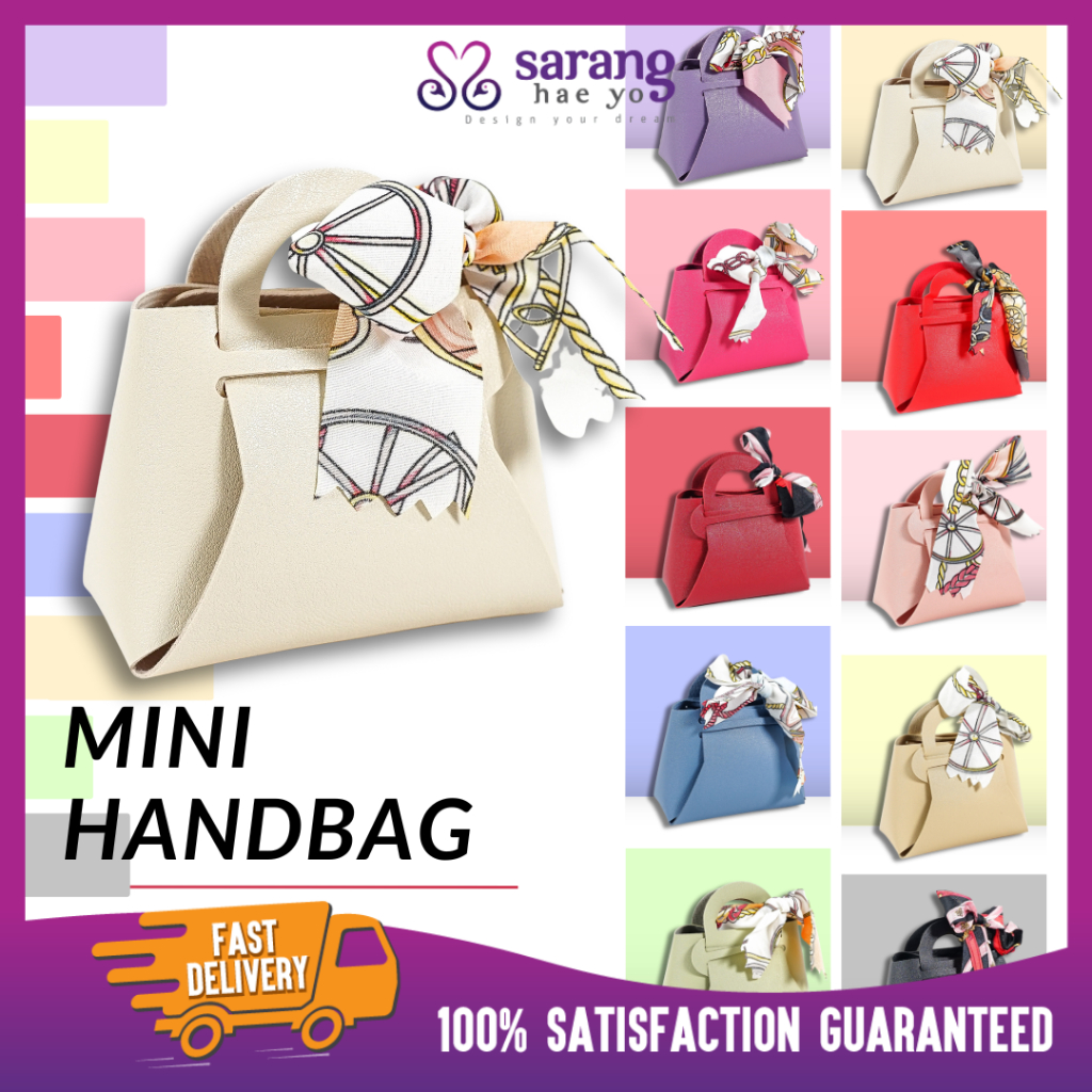 Door Gift Mini Bag Wedding Doorgift VIP Colourful Cute Mini Handbag Beg Makeup Kecil Goodies Cookies Bag Twilly| GSV-414