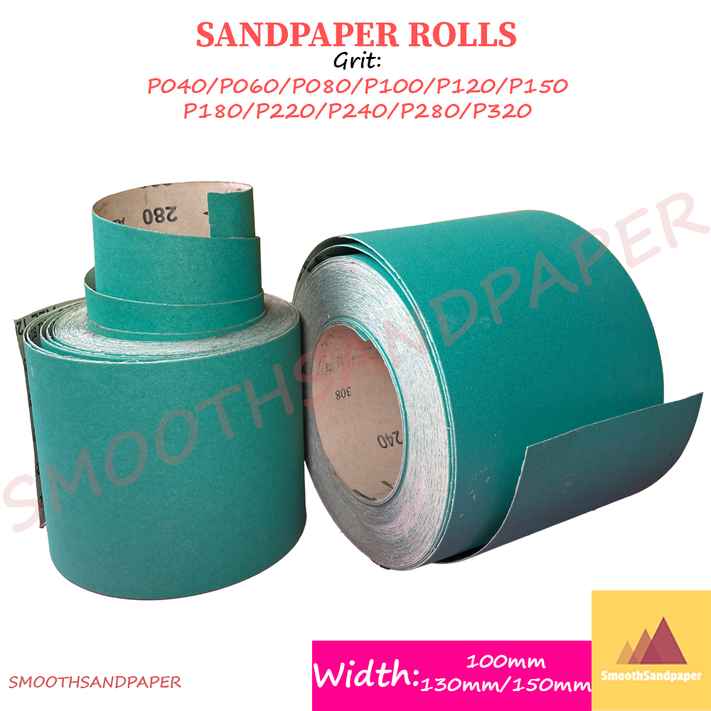 Sandpaper Roll Aluminium Oxide (Hijau) Kertas Pasir (Green) 100mmX1Meter 木工铁工砂纸卷
