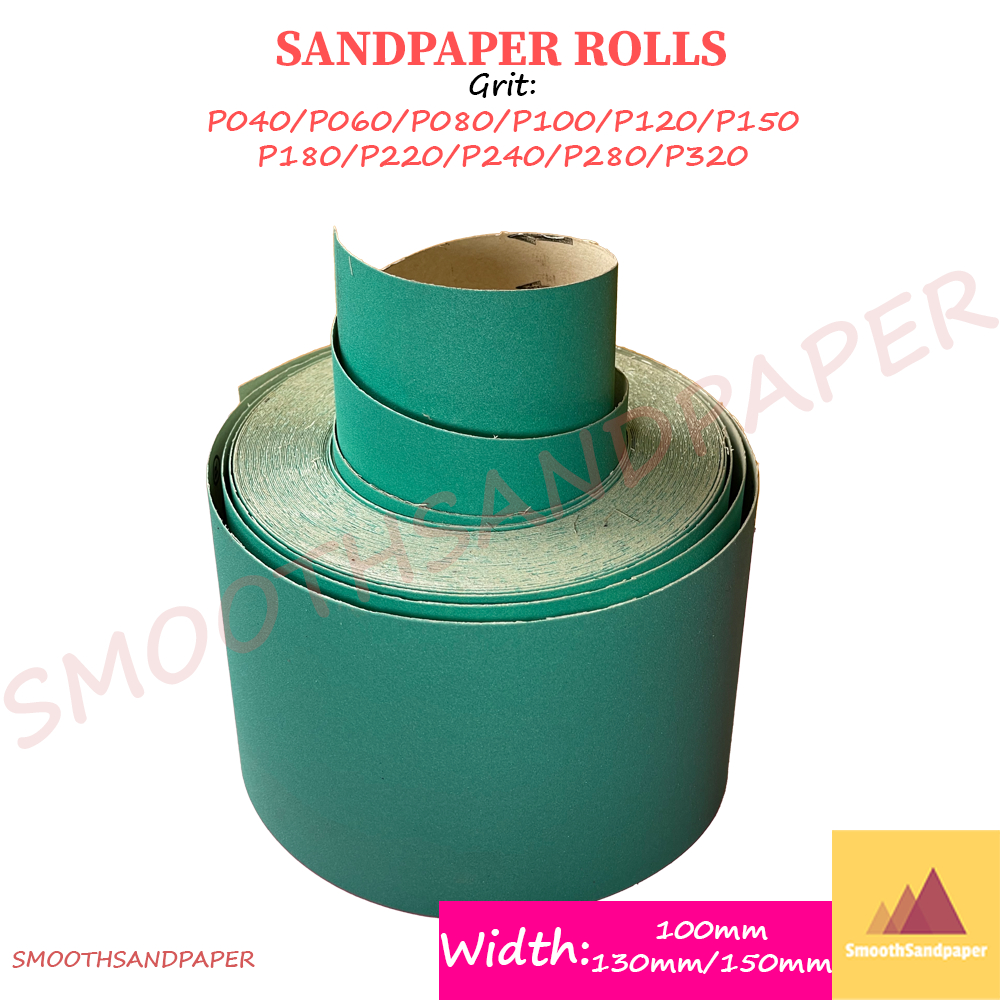 Sandpaper Roll Aluminium Oxide (Hijau) Kertas Pasir (Green) 100mmX1Meter 木工铁工砂纸卷 image 2