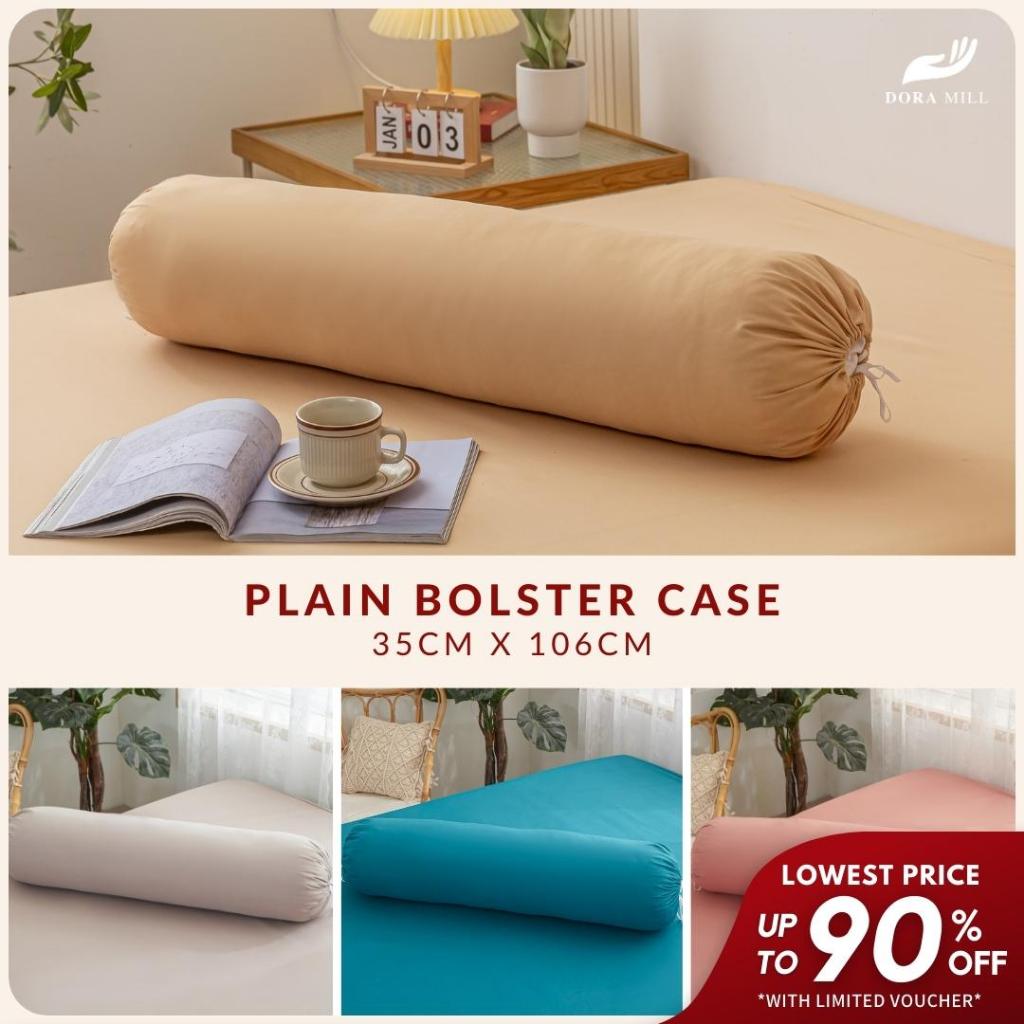 DORAMILL 12 Plain Colour Premium Cotton Bolster Case (106cmx35cm) Sarung Bantal Peluk Bolster Cover (1 pc ONLY) ABD