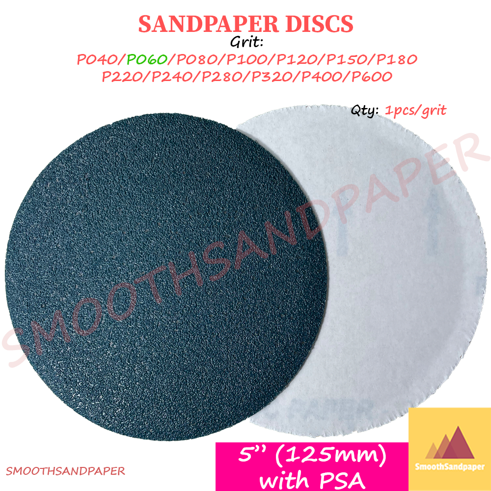 5" (125mm) Kertas Pasir Bulat (Hijau + PELEKAT) Abrasive Green Sandpaper Discs Aluminium Oxide (PSA) 砂纸背胶圆盘 image 7