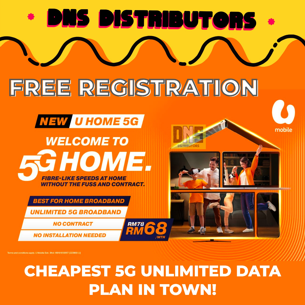 U HOME 5G RM68 POSTPAID U MOBILE Unlimited Data Hotspot FREE REGISTRATION NO NEED UPFRONT PAYMENT UMOBILE POSTPAID