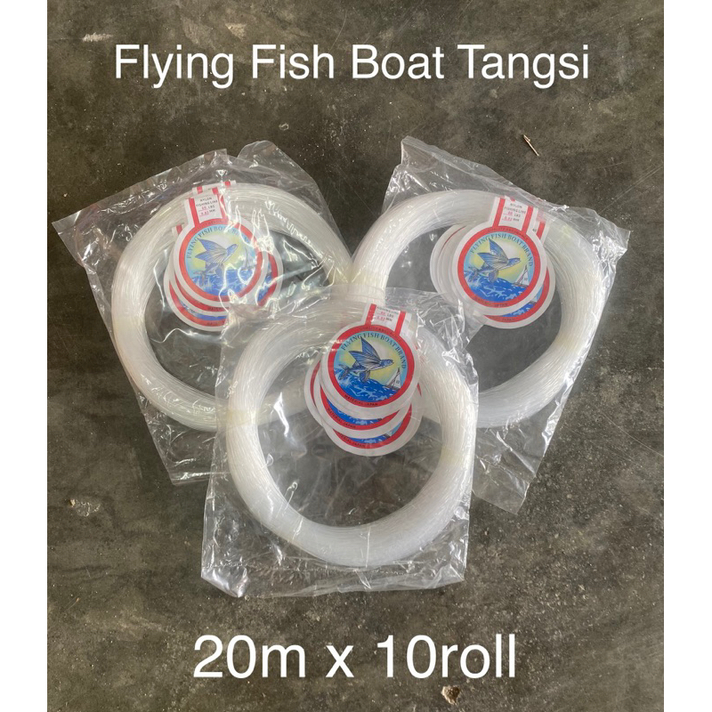 10 ROLL 20M FLYING FISH BOAT Leader Line Tali Tangsi Pancing Leader Tali Perambut Nylon