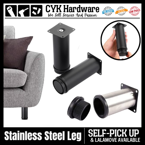 BLACK & SILVER Stainless Steel Leg Furniture Cabinet Support Stand (Kaki Perabot Sofa Almari Katil)