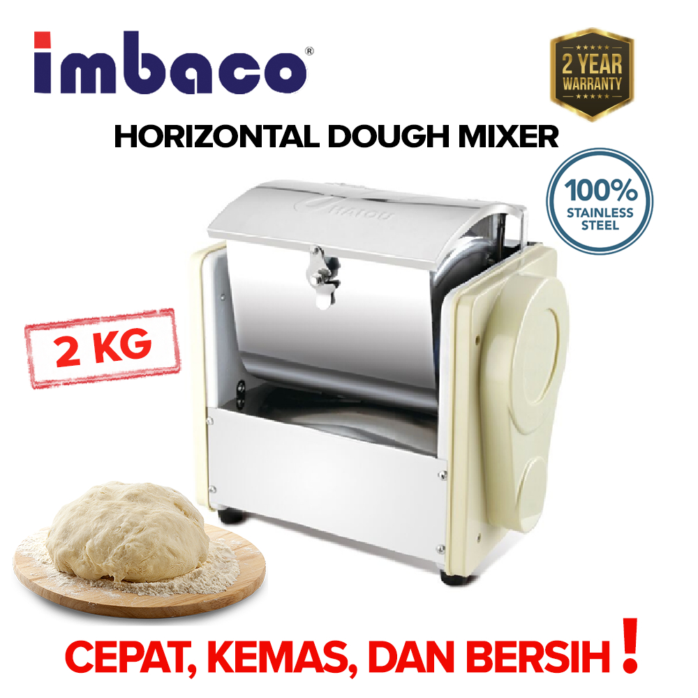 Imbaco Horizontal Flour Mixer Mixing Machine Dough Mixer 2Kg Stainless Steel Body | Mesin Uli Tepung Roti, Roti Canai