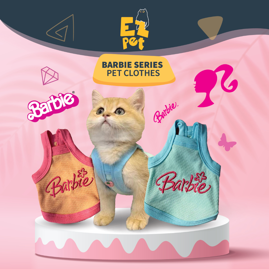 EZPET Barbies Series Pet Clothes Pet Clothing Pet Dress Cat Shirt Baju Kucing Dog Shirt Pakaian Kucing Cute Pet 宠物服装服饰