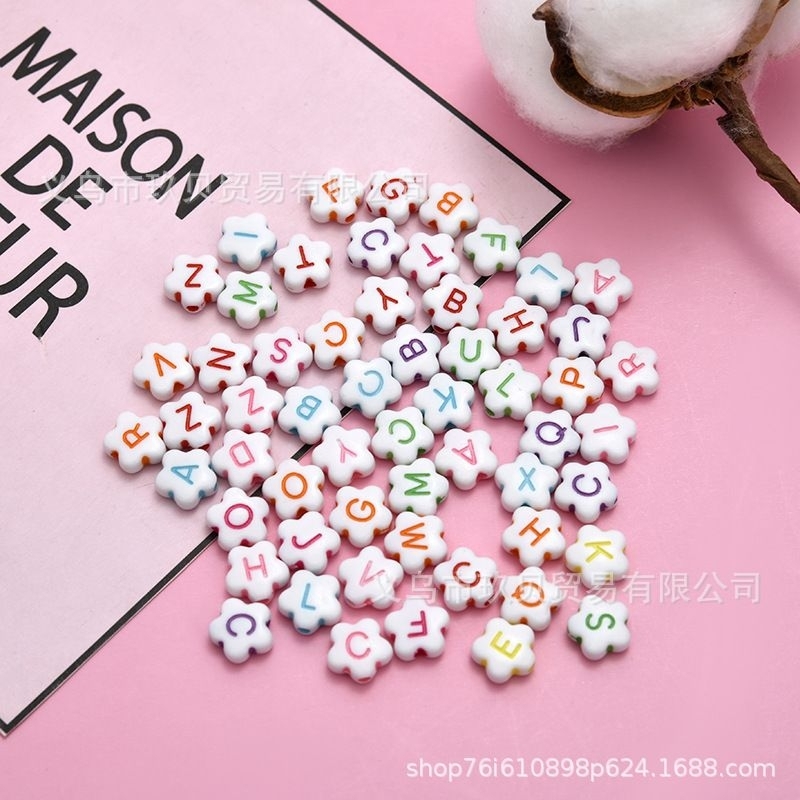 4*10 Sunflower Alphabet Beads Children Beaded DIY Handmade Jewelry Earrings Bracelet Necklace Jewelry Accessories