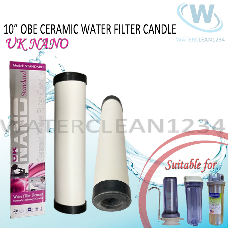 UK Nano 10" OBE Standard Ceramic Water Filter Candle (0.9micron) - Ceramic Filter Cartridge