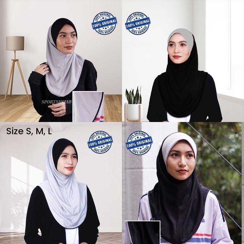 MMHIJABSPORT HIJAB PIPING 2 TONE PLAIN (TUDUNG SUKAN PIPING 2 TONE KOSONG) Basic Breathable And Comfortable Quality