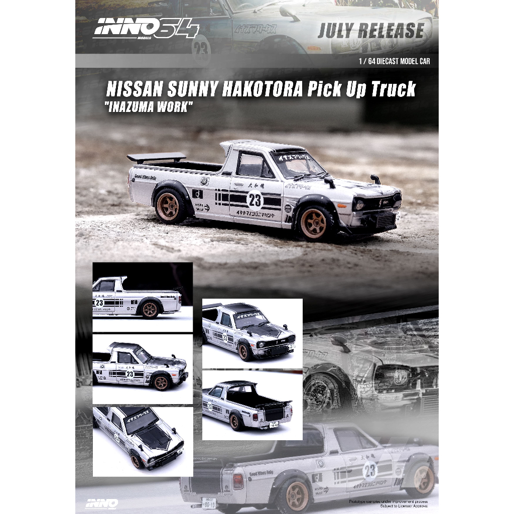 INNO MODELS INNO64 1/64 NISSAN SUNNY HAKOTORA PICK UP TRUCK INAZUMA WORK