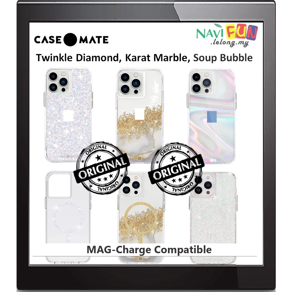 [ i Phone 14 15 Plus Pro Max ] Case Mate Case-Mate [ Twinkle Stardust Daimond Soap Bubble Karat Marble ] Cover MagCharge