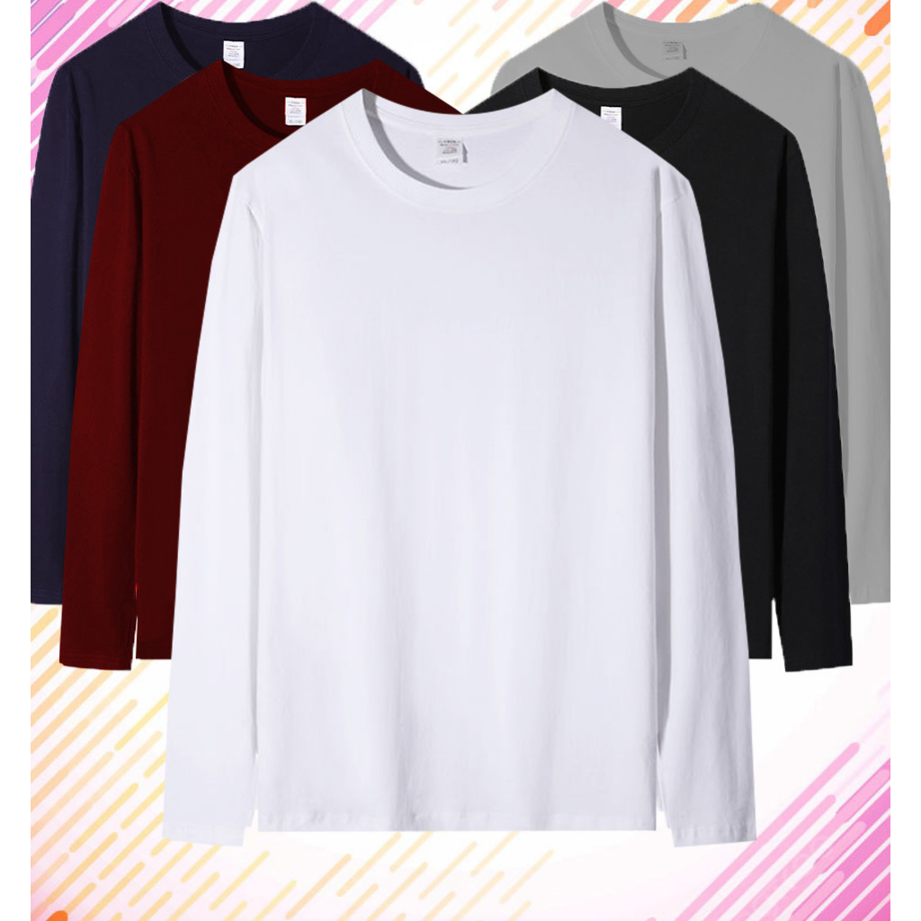 Long Sleeve Plain T shirt New Design T shirt Lelaki Perempuan Unisex Men Women Unisex T shirt