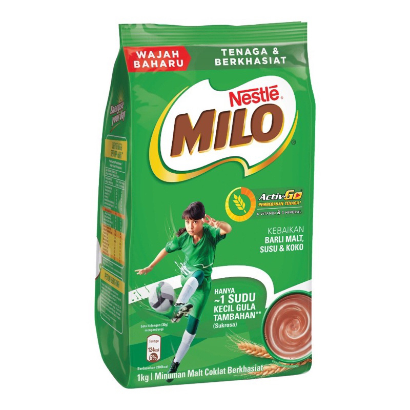 READY STOCK Nestle Milo Active-GO 200g, 400g, 1kg, 2kg Milo Milo Powder Refill Pack