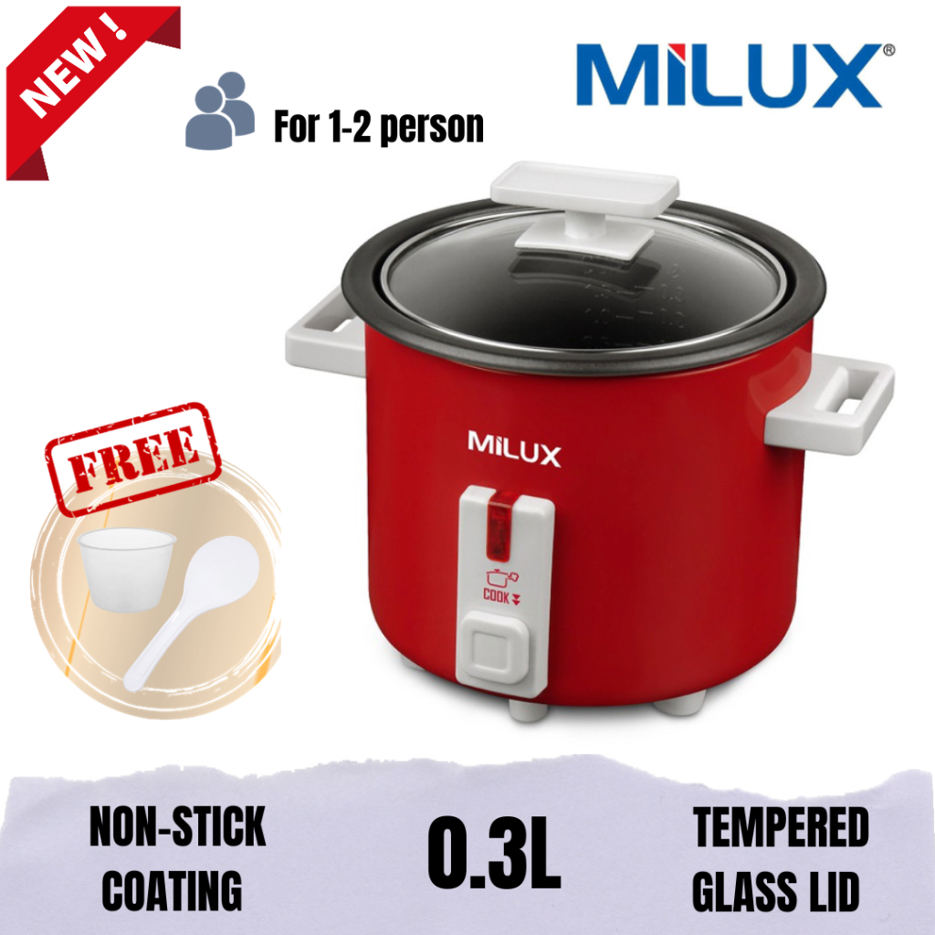 MILUX RICE COOKER NON-STICK MRC-703 0.3L / 0.6L MINI RICE COOKER / PERIUK NASI KECIL MRC-TC06NS