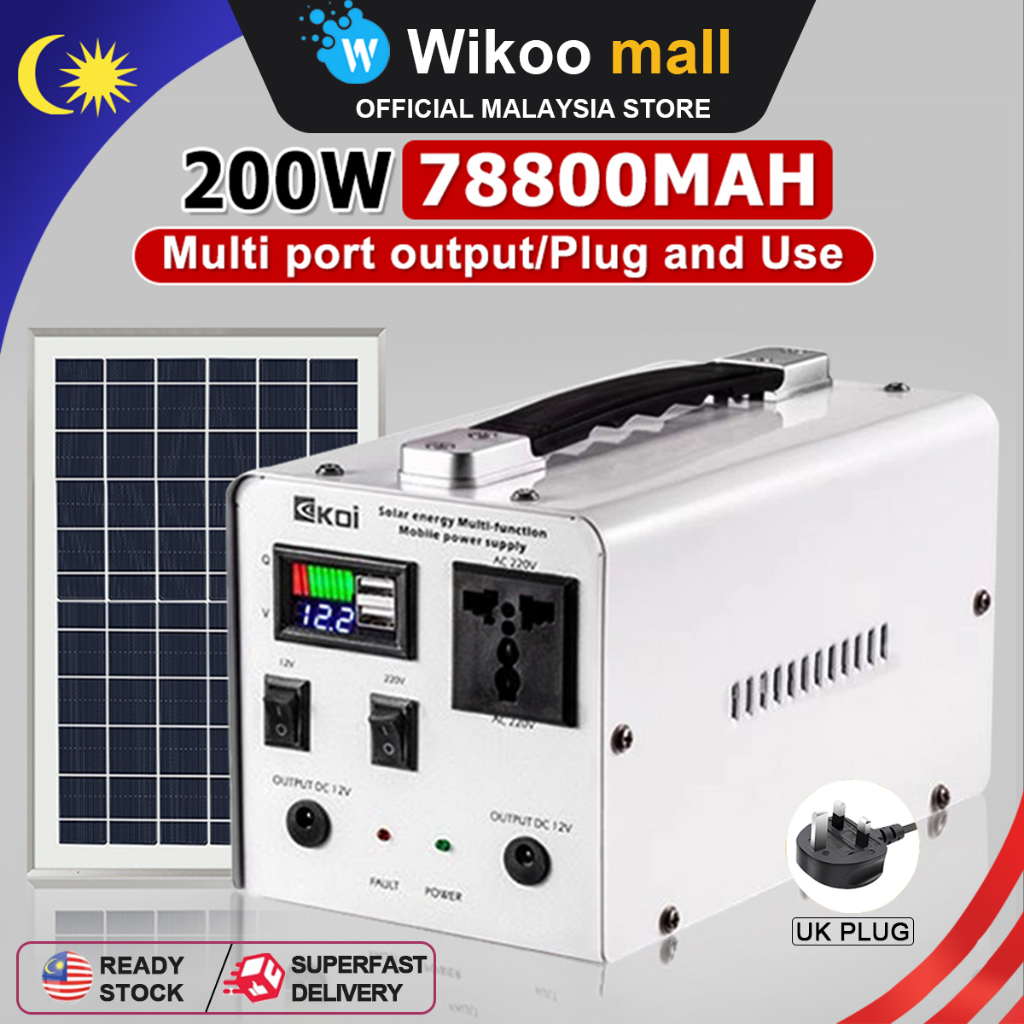 78800 mAh Portable Power Station AC 220V Output Emergency Power Supply Solar Power Bank Generator Inverter