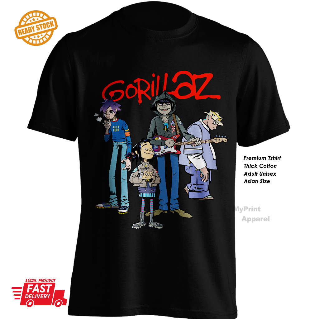 Gorillaz Damon Albarn Virtual band feel good inc Cotton tshirt