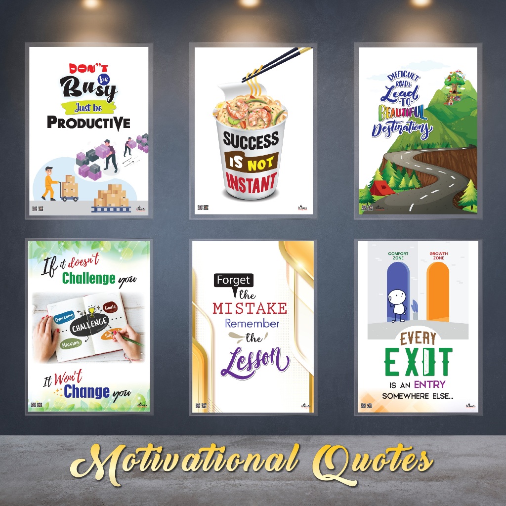 Motivational quotes poster (laminate) classroom office home class wall decoration hiasan dinding motivasi sekolah kelas