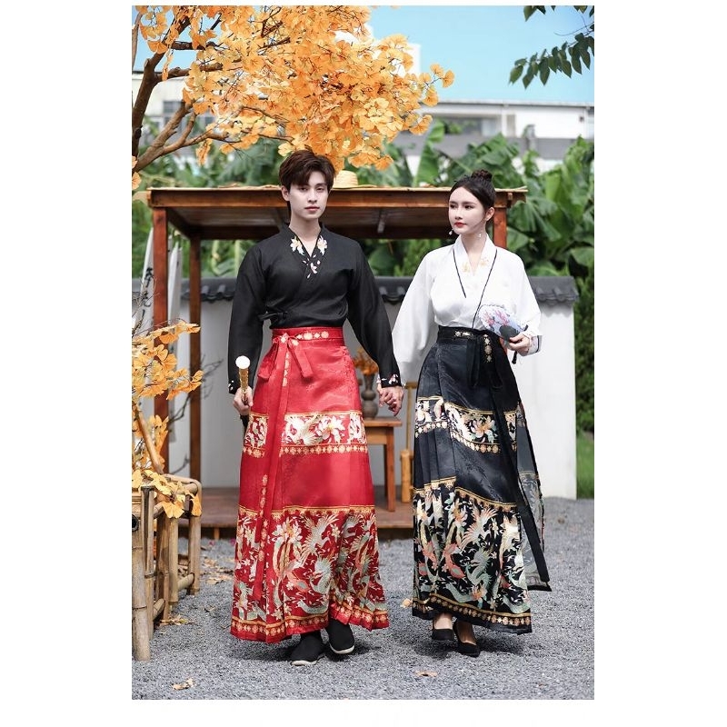 大码6XL汉服马面裙交领汉元素传统服装hanfu large size traditional clothing horse face skirt gown formal attire outfit traditional Chinese