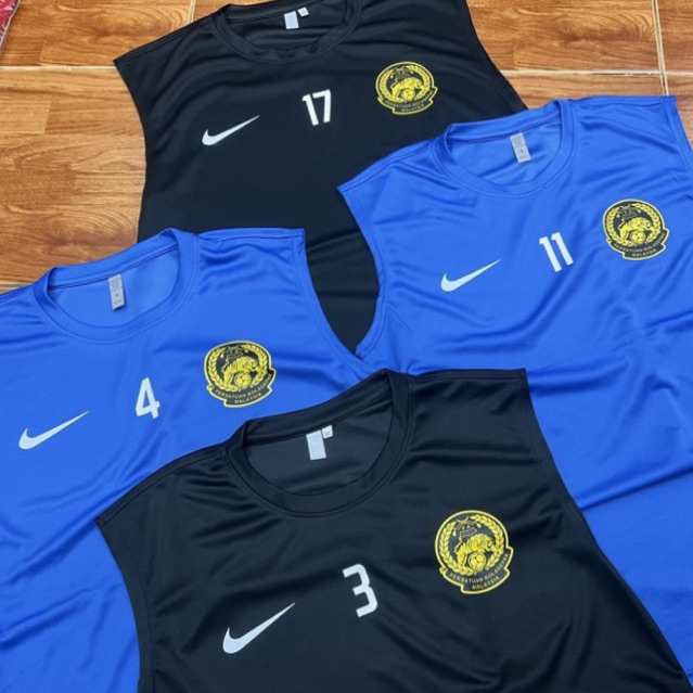 Malaysia FAM Sleeveless Jersey DX1 With Small Number Football Futsal Training Singlet Microfiber Siap Print Nombor