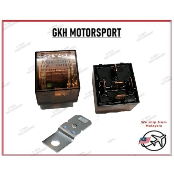 PIVOT JAPAN 5 PIN CAR RELAY WITH LED 87A 12V Pure Copper WATERProof Transparent Lima Kaki Horn Relay Lampu Kereta Motor