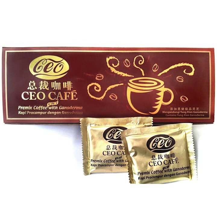 CEO Cafe Premix coffee 3 IN 1 with GANODERMA (sugar OR no sugar) 12g 1Box [ DIRECTLY FROM ORIGINAL FACTORY ]