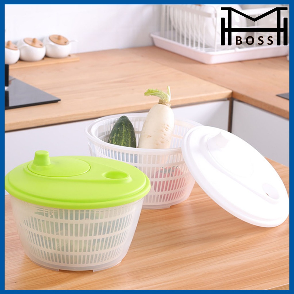 SALAD SPINNER WHITE KITCHEN UTENSILS COLANDERS PEMUTAR SALAD PENAPIS PERKAKASAN DAPUR PUTIH SALAD DEHYDRATOR