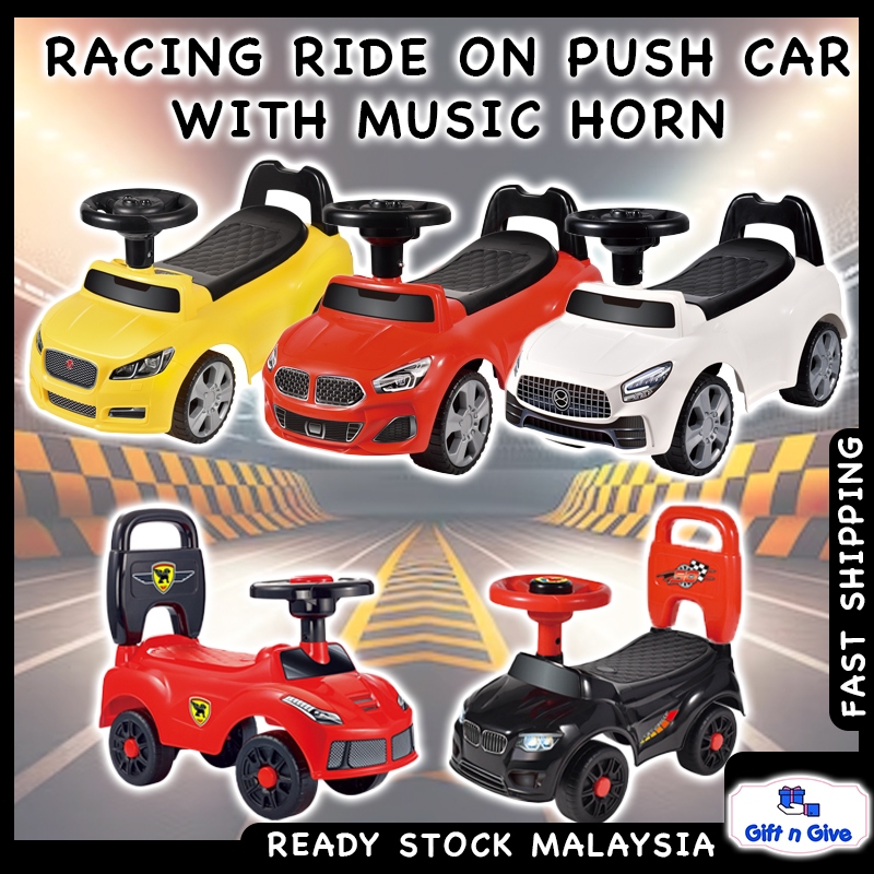 Racing Ride On Push Car with Music Horn Steering Wheel Race Super Sports Cars Baby Walker Boys Kids Kereta Mainan Bayi