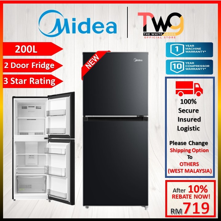 [FAST SHIPPING] MIDEA 2 Door Inverter Frost Free Refrigerator Fridge 200L 240L 280L 330L 400L MDRT267MTB30 MDRT307MTB28