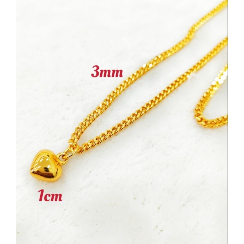 Rantai leher mesin 3mm set Emas bangkok necklace free cop